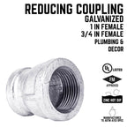 STZ Industries 1 in. FIP each X 3/4 in. D FIP Galvanized Malleable Iron Reducing Coupling - Case of 5