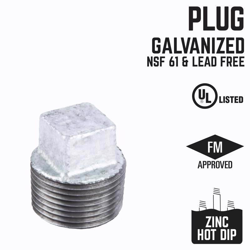 STZ Industries 1/2 in. MIP each Galvanized Malleable Iron Plug - Case of 5