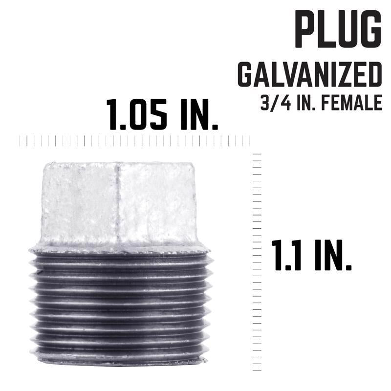 STZ Industries 3/4 in. MIP each Galvanized Malleable Iron Plug - Case of 5