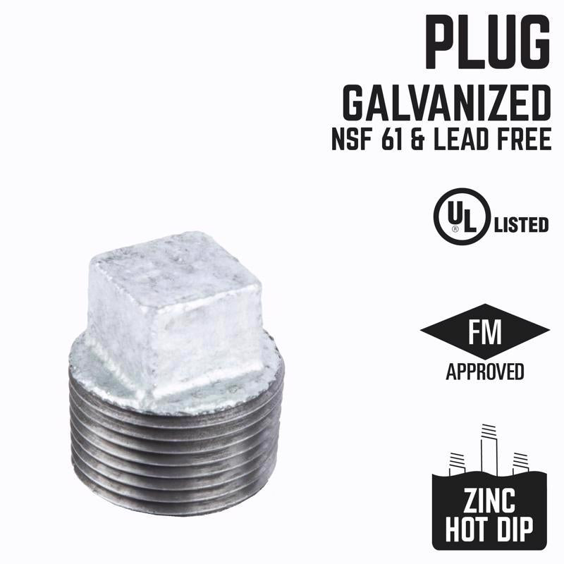 STZ Industries 1 in. MIP each Galvanized Malleable Iron Plug - Case of 5
