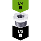 STZ Industries 1/2 in. MIP each X 1/4 in. D FIP Galvanized Malleable Iron Hex Bushing - Case of 5