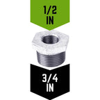 STZ Industries 3/4 in. MIP each X 1/2 in. D FIP Galvanized Malleable Iron Hex Bushing - Case of 5
