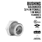 STZ Industries 1 in. MIP each X 3/4 in. D FIP Galvanized Malleable Iron Hex Bushing - Case of 5