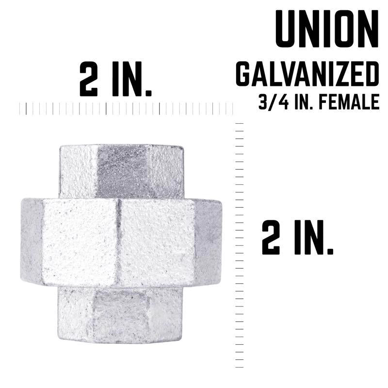 STZ Industries 3/4 in. FIP each X 3/4 in. D FIP Galvanized Malleable Iron Union - Case of 5
