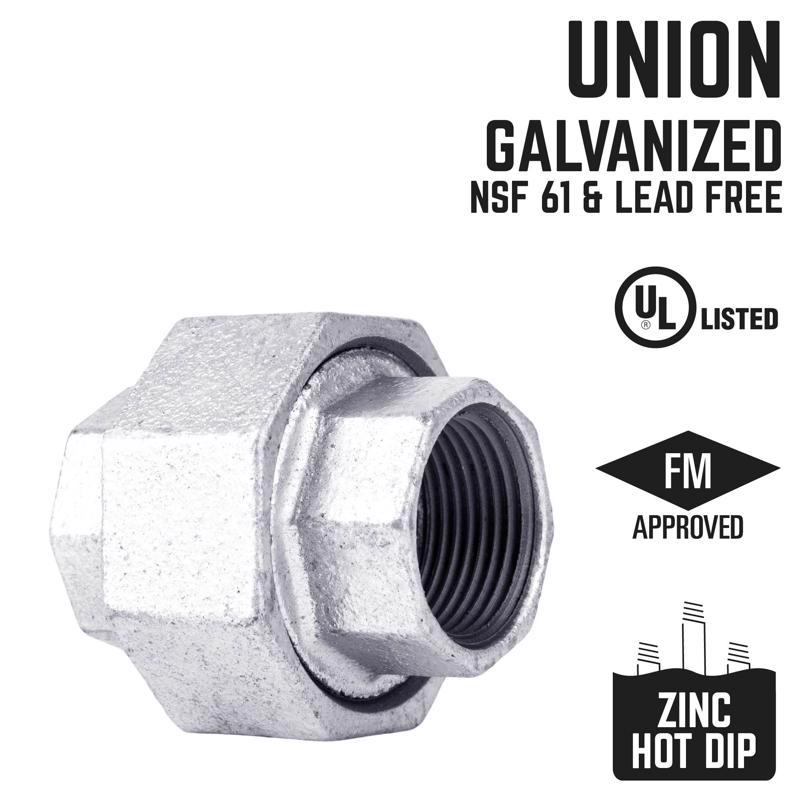 STZ Industries 3/4 in. FIP each X 3/4 in. D FIP Galvanized Malleable Iron Union - Case of 5