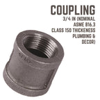 STZ Industries 3/4 in. FIP each X 3/4 in. D FIP Black Malleable Iron Coupling - Case of 5