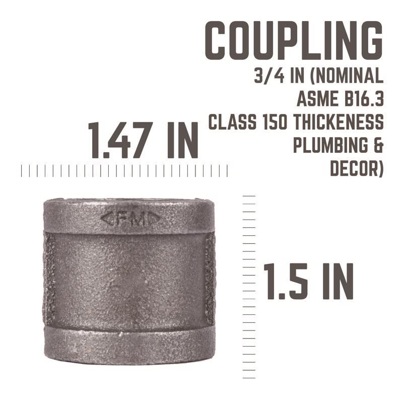 STZ Industries 3/4 in. FIP each X 3/4 in. D FIP Black Malleable Iron Coupling - Case of 5