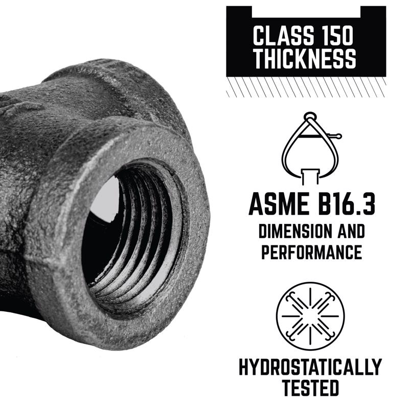 STZ Industries 1/2 in. MIP each Black Malleable Iron Plug - Case of 5