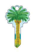 Lucky Line Palm Tree House Key Blank Single For Kwikset KW1/11 Multicolored - Case of 5