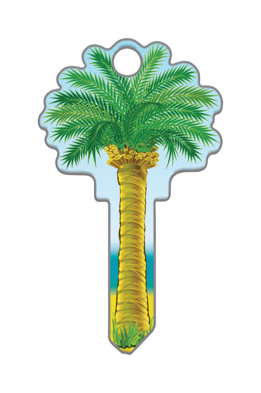 Lucky Line Palm Tree House Key Blank Single For Kwikset KW1/11 Multicolored - Case of 5