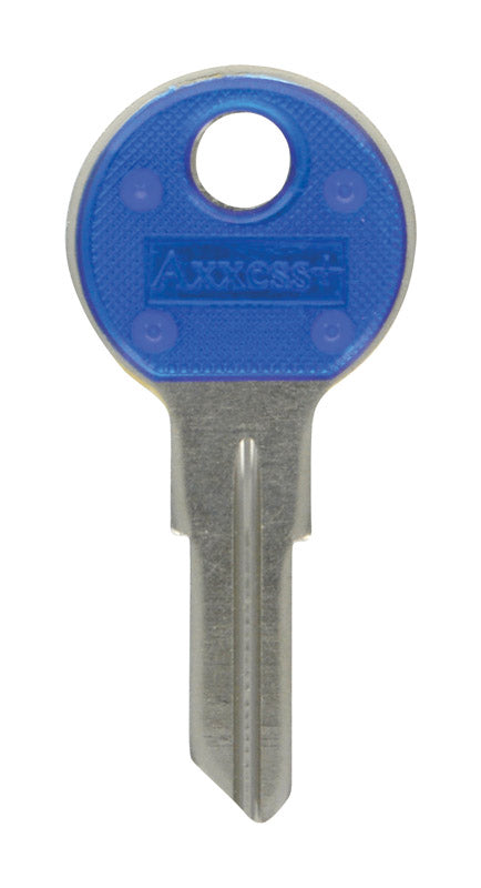HILLMAN Traditional Key House/Office Key Blank 80 Single For Chicago locks Blue/Silver - Case of 10