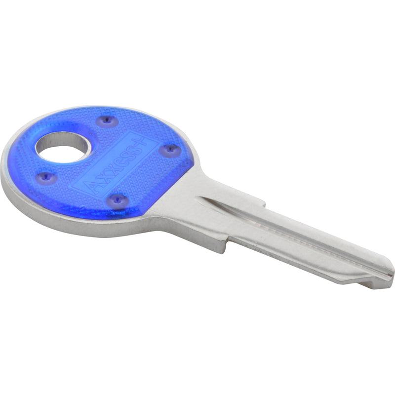 HILLMAN Traditional Key House/Office Key Blank 80 Single For Chicago locks Blue/Silver - Case of 10
