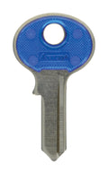 HILLMAN Traditional Key House/Office Key Blank 69 Single For Master Locks Blue/Silver - Case of 10