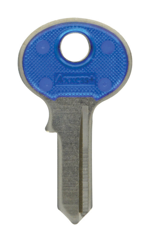 HILLMAN Traditional Key House/Office Key Blank 69 Single For Master Locks Blue/Silver - Case of 10