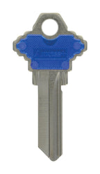 HILLMAN Traditional Key House/Office Key Blank 68 Single For Schlage Locks Blue/Silver - Case of 10