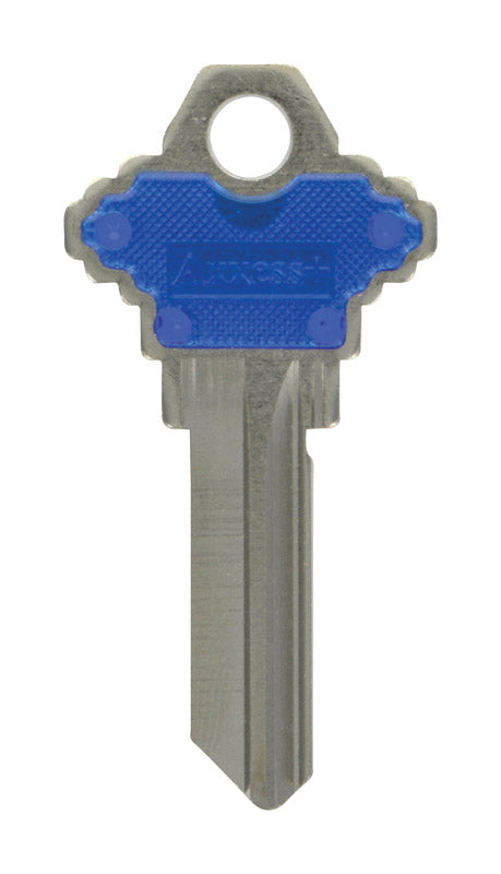 HILLMAN Traditional Key House/Office Key Blank 68 Single For Schlage Locks Blue/Silver - Case of 10