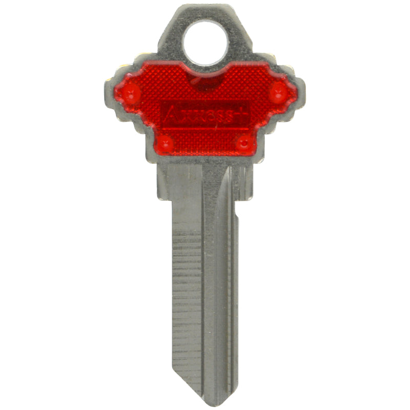 HILLMAN Traditional Key House/Office Key Blank 68 Single For Schlage Locks Blue/Silver - Case of 10