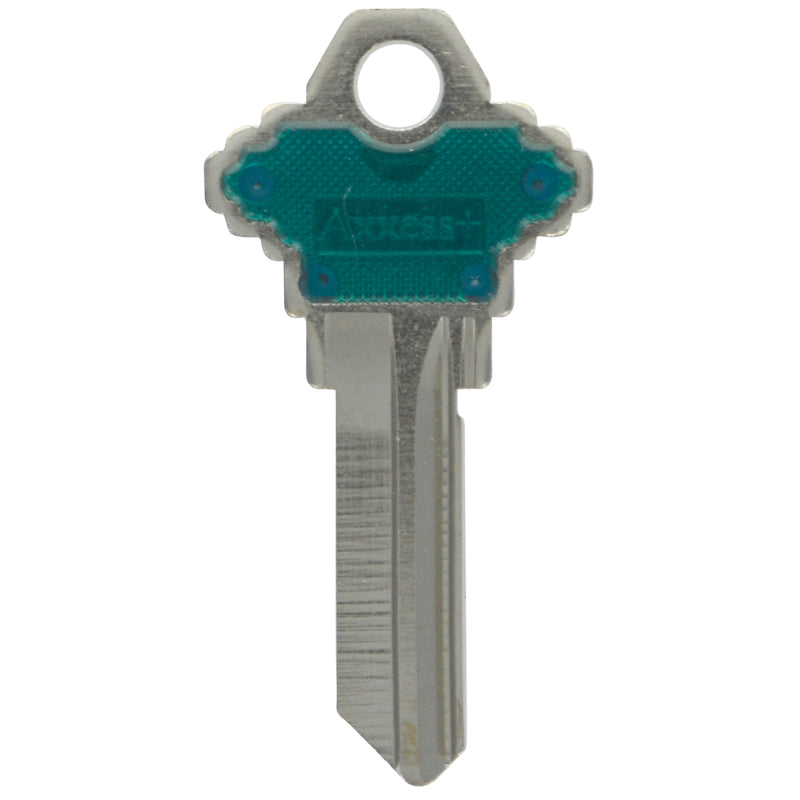 HILLMAN Traditional Key House/Office Key Blank 68 Single For Schlage Locks Blue/Silver - Case of 10