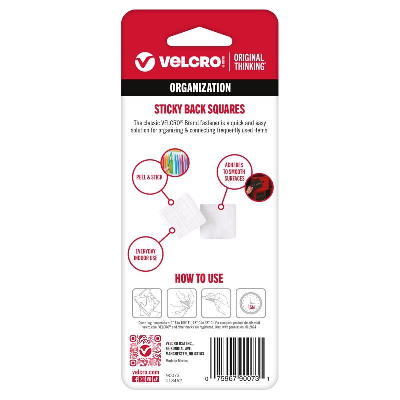 VELCRO Brand Sticky Back Small Nylon Hook and Loop Fastener 7/8 in. L 12 pk - Case of 6