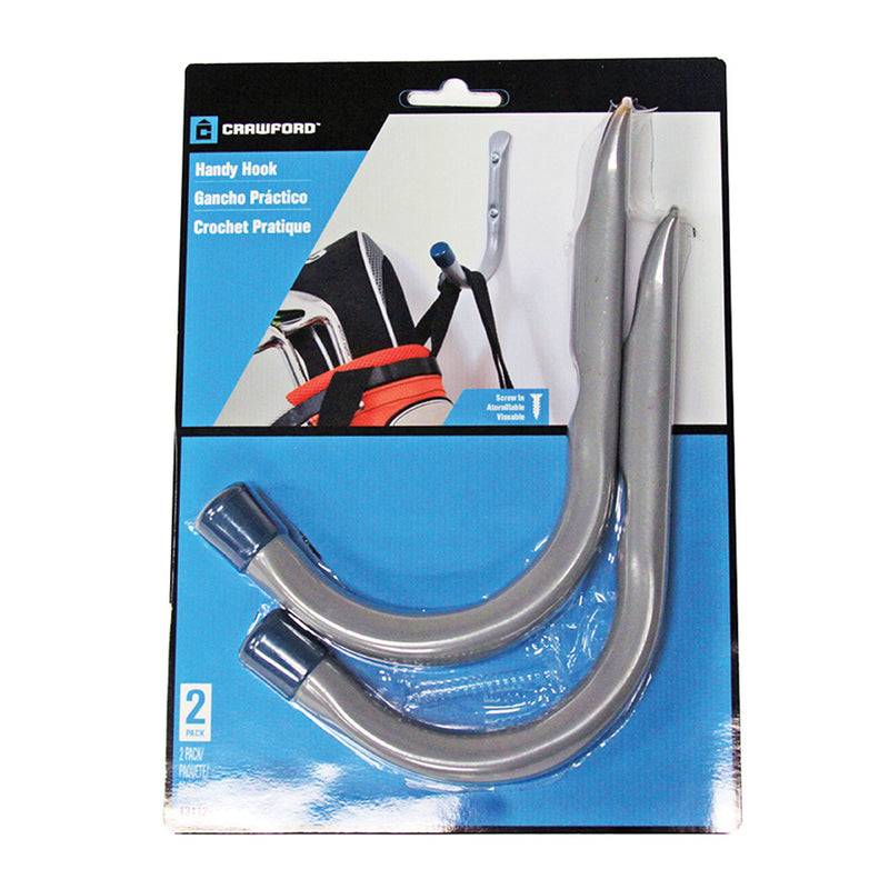 Crawford 4 in. L Powder Coated Gray Steel Handy Hanger Holder 25 lb. cap. 2 pk