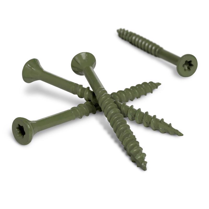 HILLMAN Deck Plus No. 10 in. X 2-1/2 in. L Green Star Flat Head Exterior Deck Screws 1 lb 73 pk
