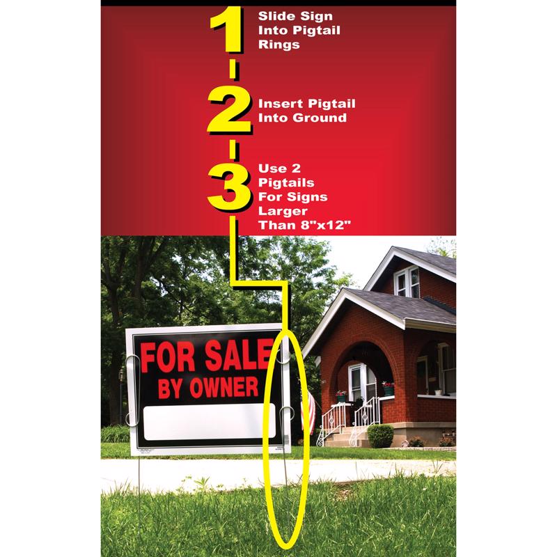 HILLMAN English Pigtail Sign Stake 28 in. H X 1.75 in. W - Case of 20