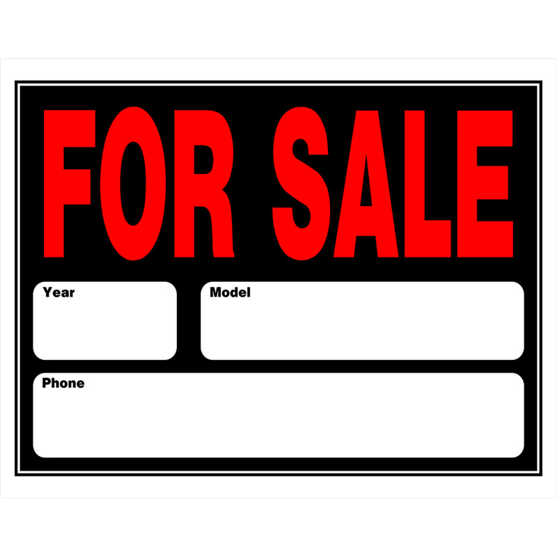 HILLMAN English Black Auto For Sale Sign 15 in. H X 21 in. W - Case of 6