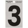 HILLMAN 3 in. Reflective Black Vinyl Self-Adhesive Number 3 1 pc - Case of 6