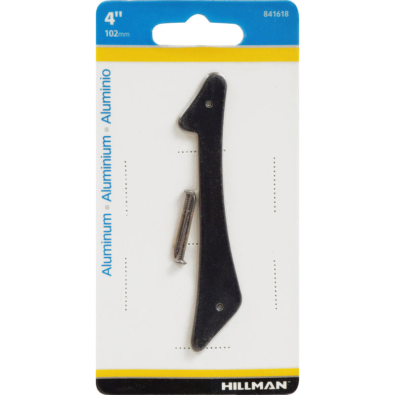 HILLMAN 4 in. Black Aluminum Nail-On Number 1 1 pc - Case of 3