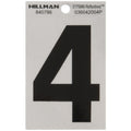 HILLMAN 3 in. Reflective Black Vinyl Self-Adhesive Number 4 1 pc - Case of 6