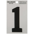 HILLMAN 3 in. Reflective Black Vinyl Self-Adhesive Number 1 1 pc - Case of 6