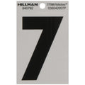 HILLMAN 3 in. Reflective Black Vinyl Self-Adhesive Number 7 1 pc - Case of 6