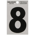 HILLMAN 3 in. Reflective Black Vinyl Self-Adhesive Number 8 1 pc - Case of 6