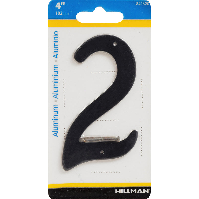 HILLMAN 4 in. Black Aluminum Nail-On Number 2 1 pc - Case of 3