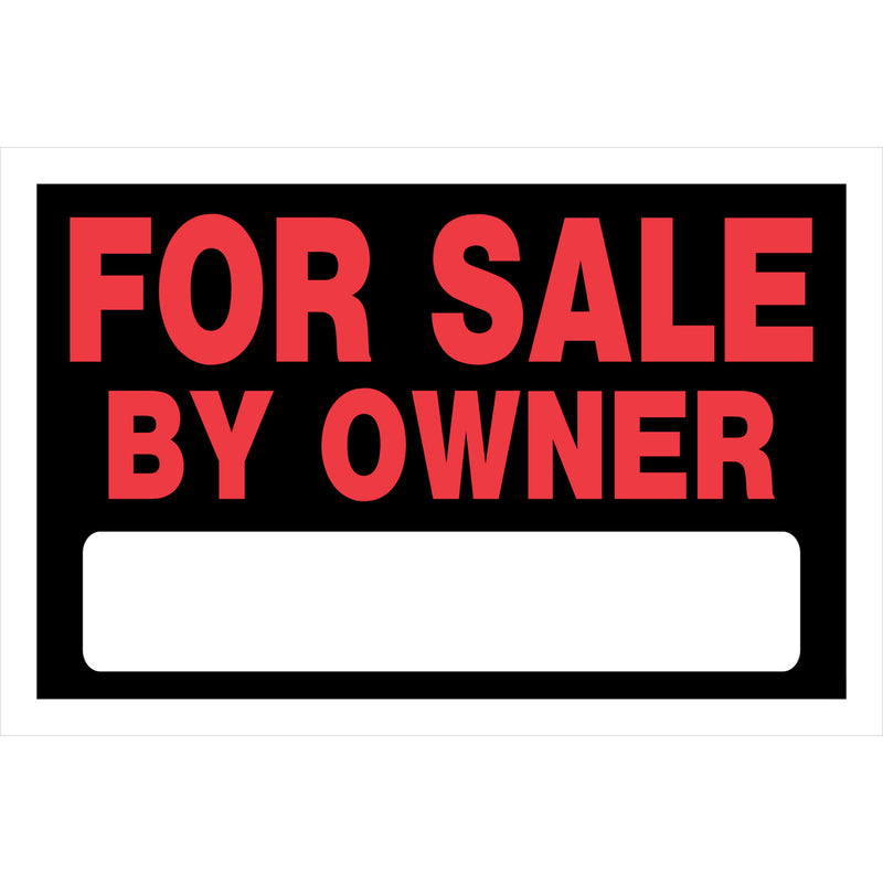 HILLMAN English Black For Sale Sign 8 in. H X 12 in. W - Case of 6