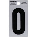 HILLMAN 2 in. Reflective Black Vinyl Self-Adhesive Letter O 1 pc - Case of 6