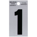 HILLMAN 2 in. Reflective Black Polyester Film Self-Adhesive Number 1 1 pc - Case of 6