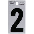 HILLMAN 2 in. Reflective Black Vinyl Self-Adhesive Number 2 1 pc - Case of 6