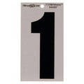HILLMAN 5 in. Reflective Black Vinyl Self-Adhesive Number 1 1 pc - Case of 6