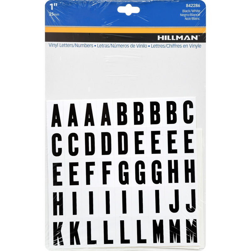 HILLMAN 1 in. Black Vinyl Self-Adhesive Letter and Number Set 0-9, A-Z 117 pc - Case of 6