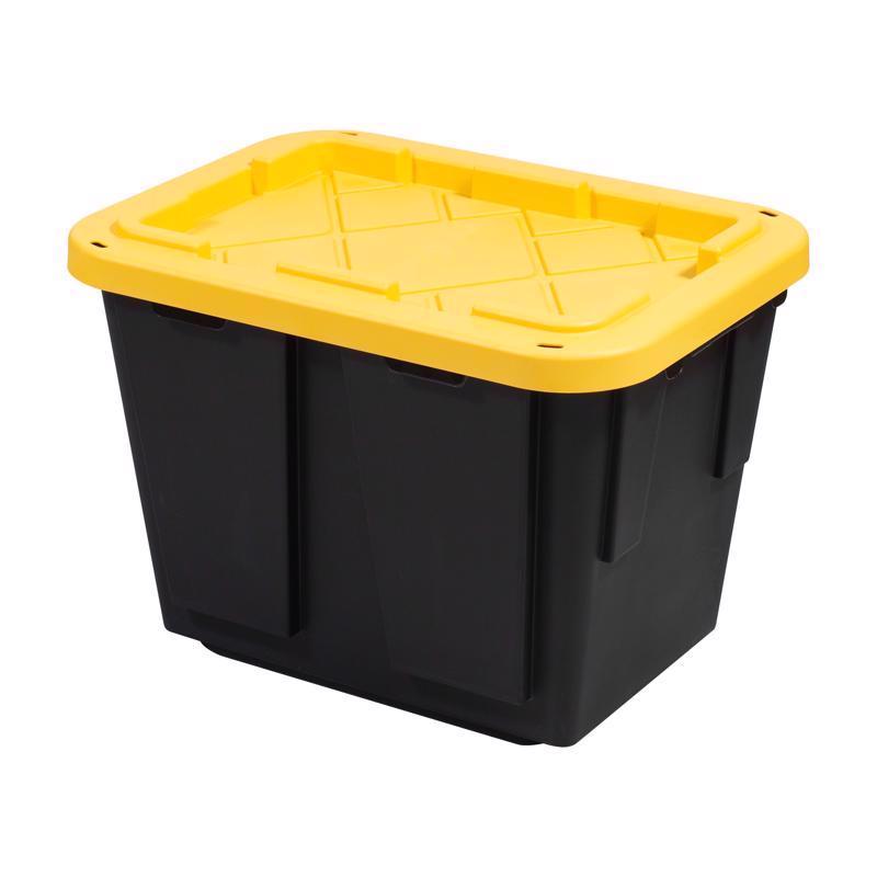Greenmade Pro. Grade 12 gal Black/Yellow Snap Lock Storage Box 14.7 in. H X 15 in. W X 20.5 in. D St - Case of 4