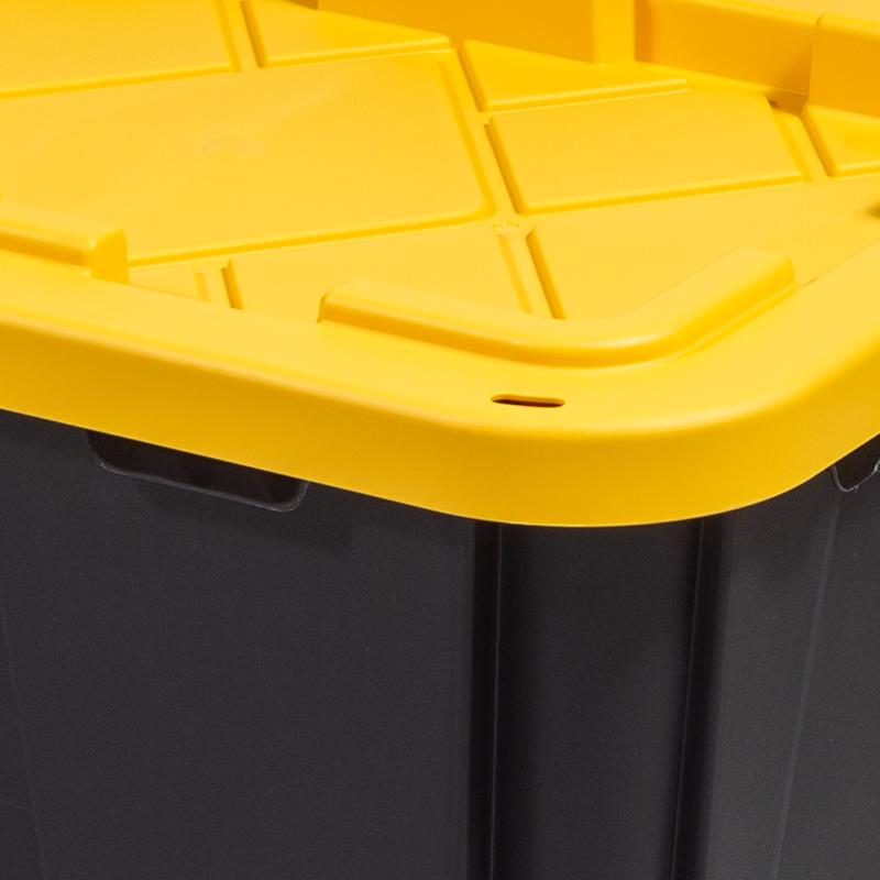 Greenmade Pro. Grade 12 gal Black/Yellow Snap Lock Storage Box 14.7 in. H X 15 in. W X 20.5 in. D St - Case of 4