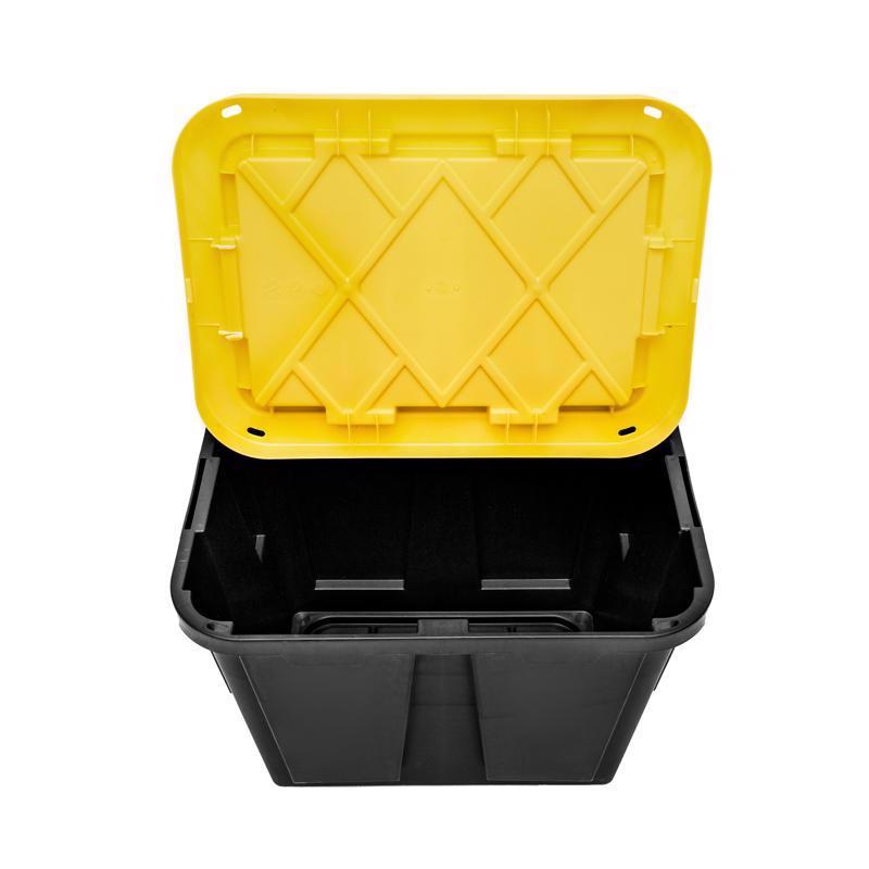 Greenmade Pro. Grade 12 gal Black/Yellow Snap Lock Storage Box 14.7 in. H X 15 in. W X 20.5 in. D St - Case of 4