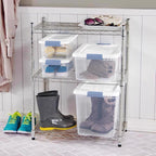 Sterilite 25 qt Clear/White Latch Storage Box 11-5/8 in. H X 16-1/4 in. W X 11-1/4 in. D Stackable