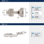 Amerock Functional Hardware 2-7/16 in. W X 4-7/16 in. L Nickel Silver Zinc Full Frameless Concealed