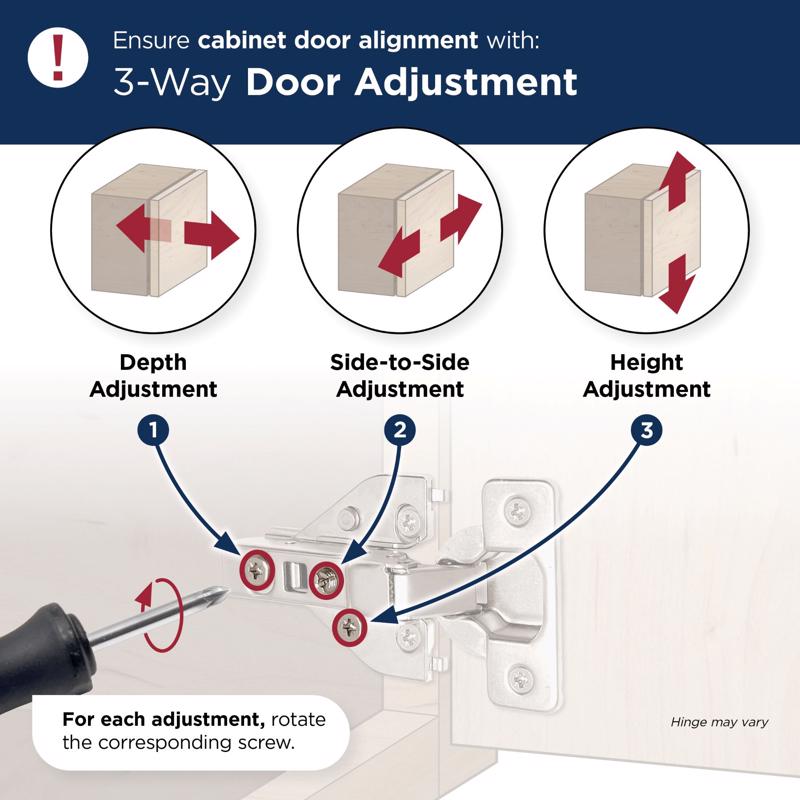 Amerock Functional Hardware 2-7/16 in. W X 4-7/16 in. L Nickel Silver Zinc Full Frameless Concealed