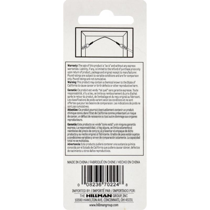 HILLMAN Zinc Silver Large D-Ring Hanger 4 pc - Case of 10
