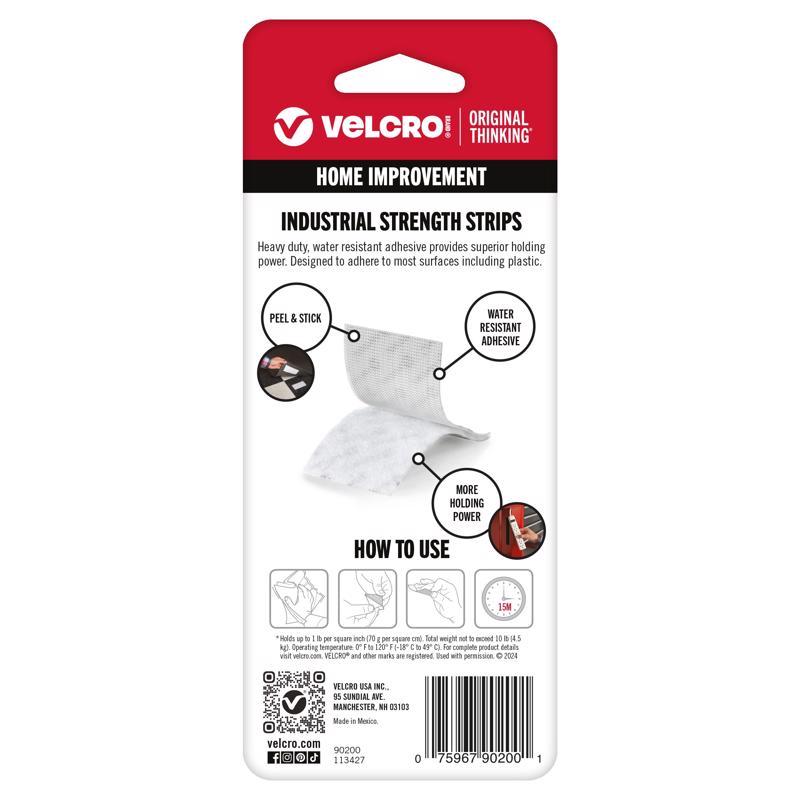 VELCRO Brand Industrial Strength Small Nylon Hook and Loop Fastener 4 in. L 2 pk - Case of 6