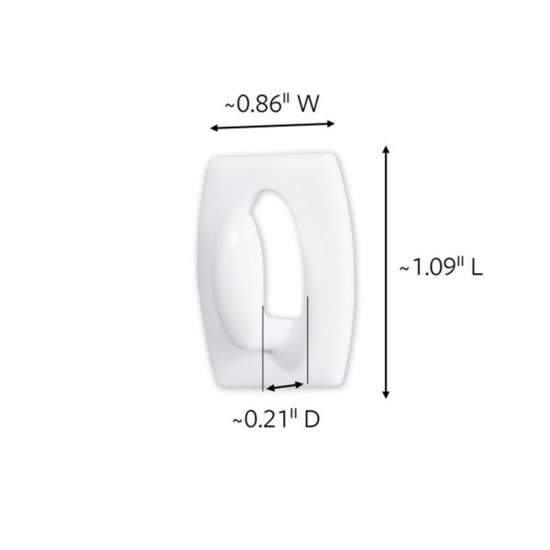 3M Command Mini Plastic Hook 1.08 in. L 6 pk