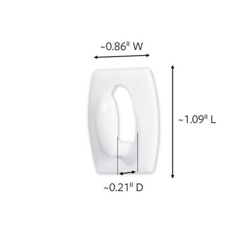 3M Command Mini Plastic Hook 1.08 in. L 6 pk